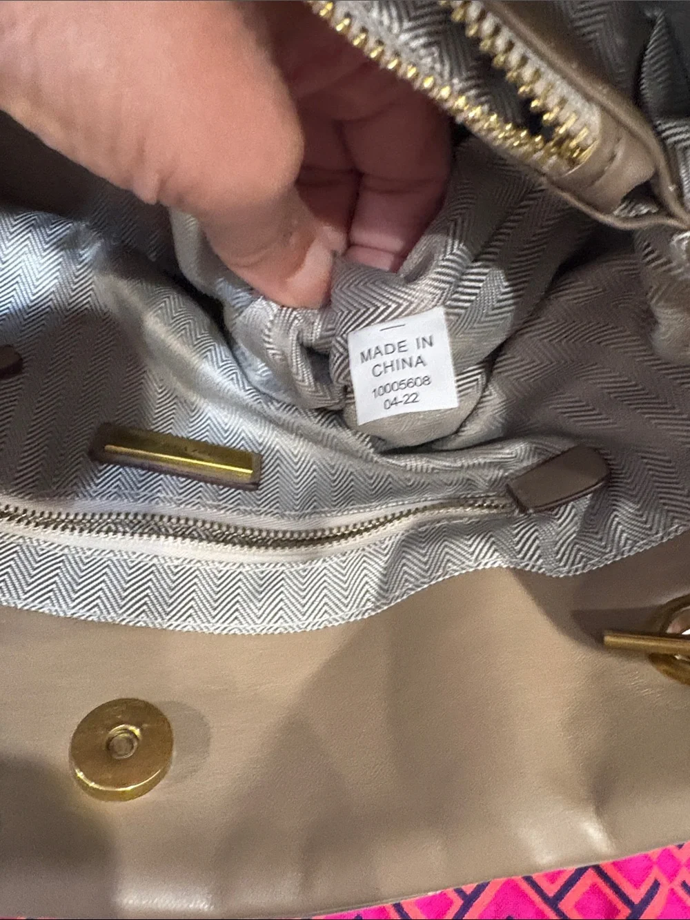 Tory Burch gold logo quilted